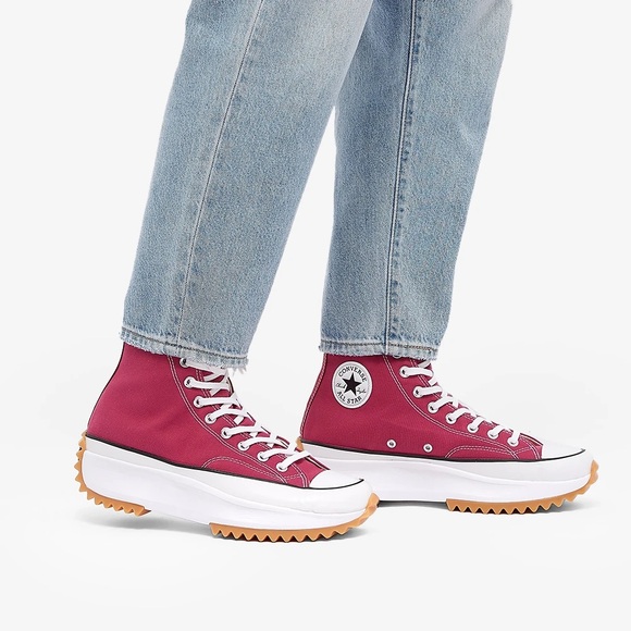 Converse Women's Run Star Hike Hi Midnight Hibiscus Platform Sneakers - Picture 5 of 14